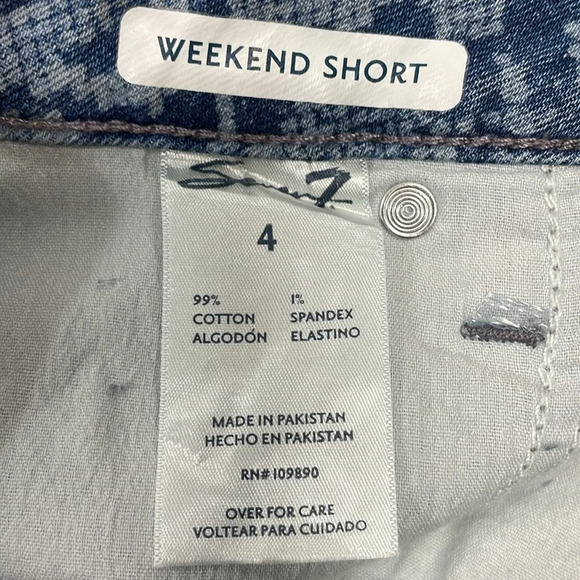 NWT Seven7 5” Inseam Weekend Short Fray Hem Python Indigo Denim 4 - Picture 14 of 16